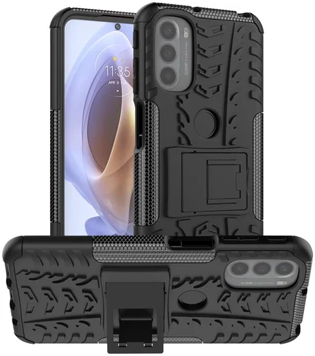 Motorola Moto G31 / G41 Robuust Hybride Hoesje Zwart afbeelding 1