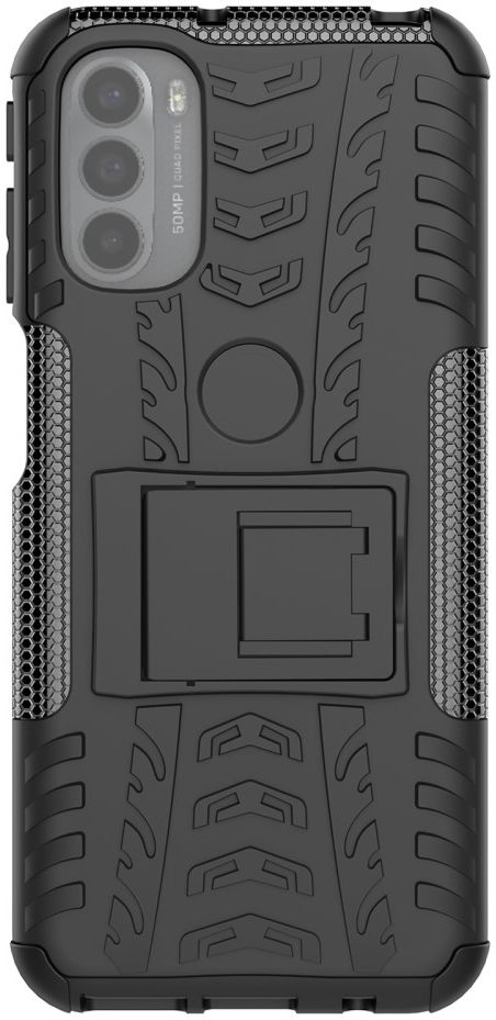 Motorola Moto G31 / G41 Robuust Hybride Hoesje Zwart afbeelding 2