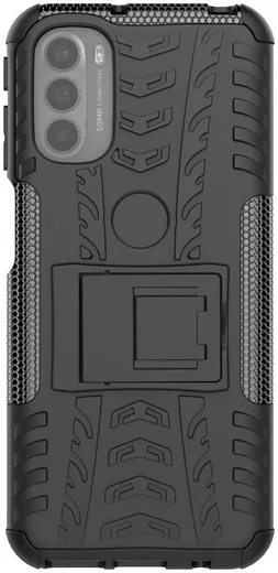 Motorola Moto G31 / G41 Robuust Hybride Hoesje Zwart afbeelding 2