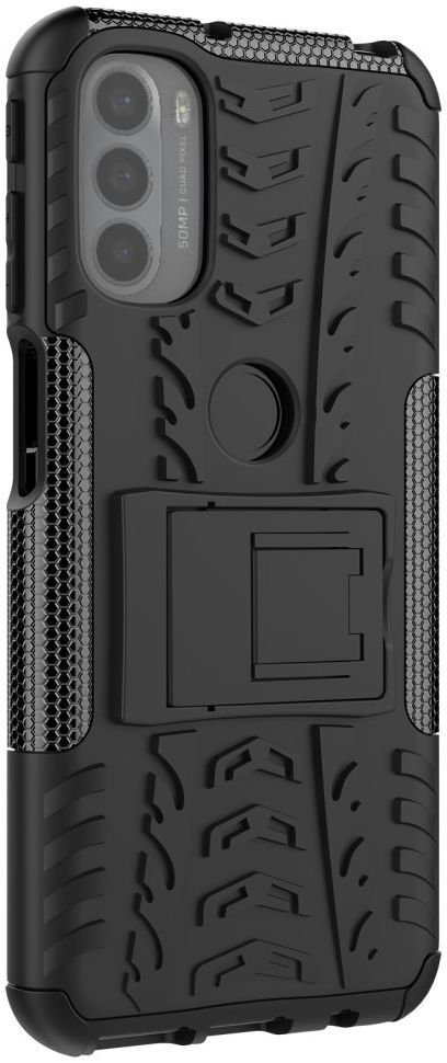 Motorola Moto G31 / G41 Robuust Hybride Hoesje Zwart afbeelding 3