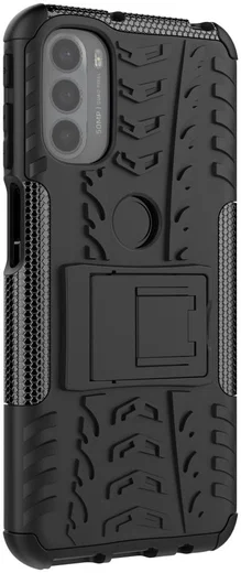 Motorola Moto G31 / G41 Robuust Hybride Hoesje Zwart afbeelding 3