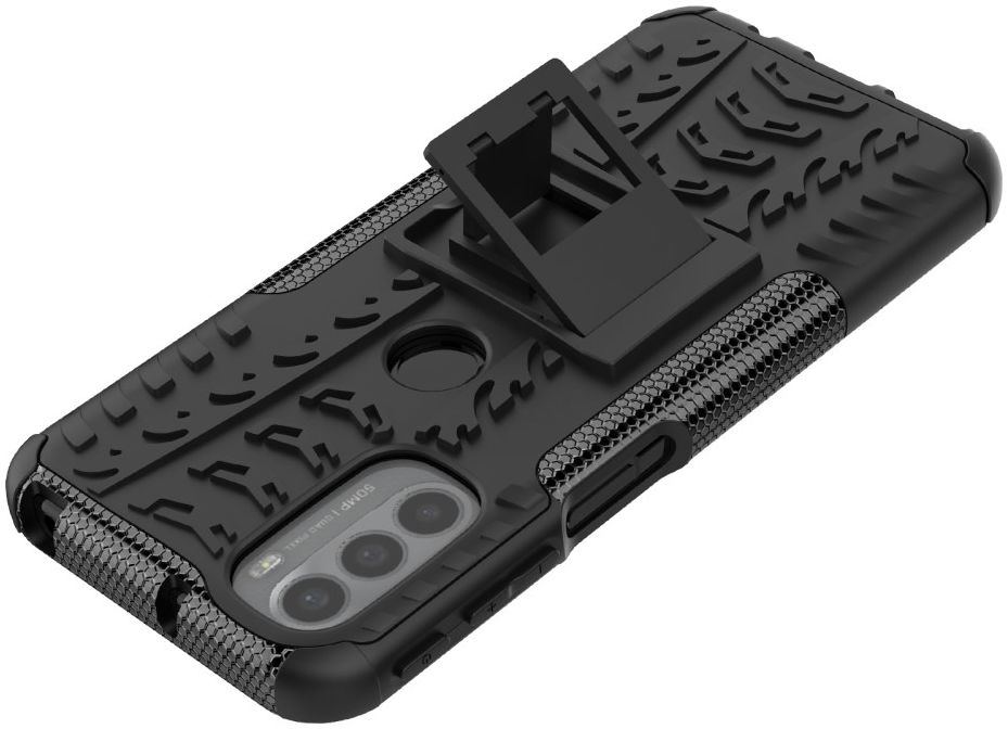 Motorola Moto G31 / G41 Robuust Hybride Hoesje Zwart afbeelding 6
