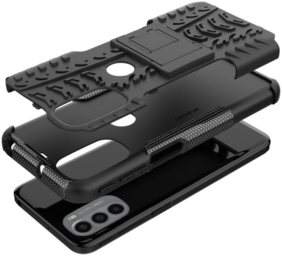 Motorola Moto G31 / G41 Robuust Hybride Hoesje Zwart afbeelding 7
