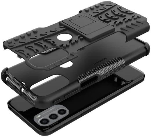 Motorola Moto G31 / G41 Robuust Hybride Hoesje Zwart afbeelding 7