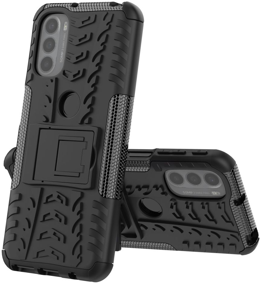 Motorola Moto G31 / G41 Robuust Hybride Hoesje Zwart afbeelding 8