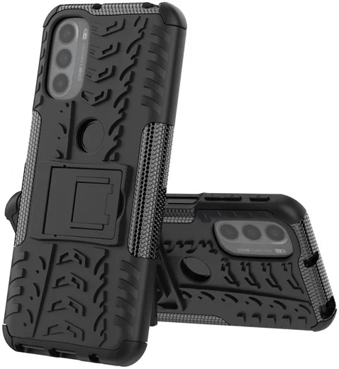 Motorola Moto G31 / G41 Robuust Hybride Hoesje Zwart afbeelding 8