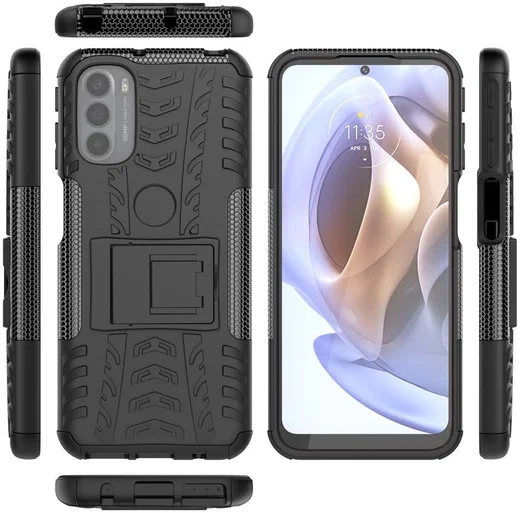 Motorola Moto G31 / G41 Robuust Hybride Hoesje Zwart afbeelding 9