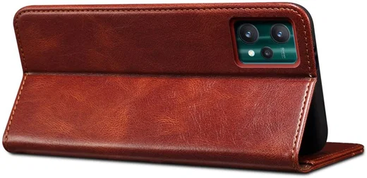 Realme 9 Pro Hoesje Portemonnee Book Case Kunstleer Bruin afbeelding 9