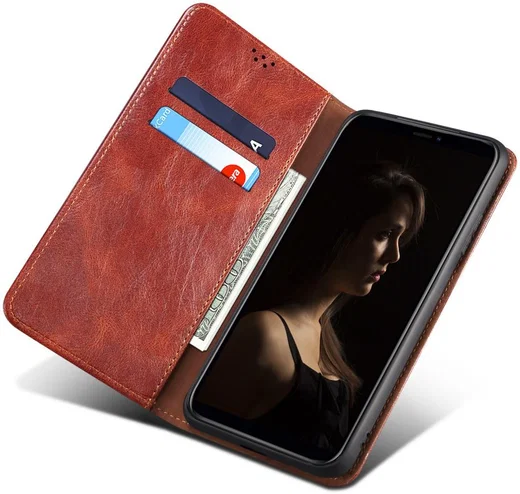 Realme 9 Pro Hoesje Portemonnee Book Case Kunstleer Bruin afbeelding 10