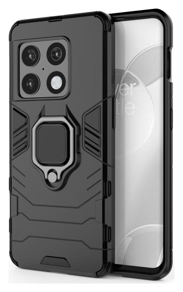 Oneplus 10 Pro Hoesje Metalen Magnetische Ring Kickstand Zwart afbeelding 1