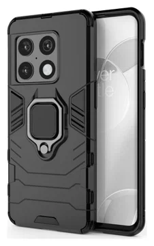 Oneplus 10 Pro Hoesje Metalen Magnetische Ring Kickstand Zwart