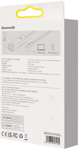 Baseus Lite RJ45 USB-C naar Ethernet LAN Adapter 1.000 Mbps afbeelding 3