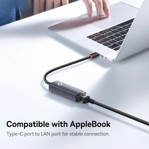 Baseus Lite RJ45 USB-C naar Ethernet LAN Adapter 1.000 Mbps afbeelding 9