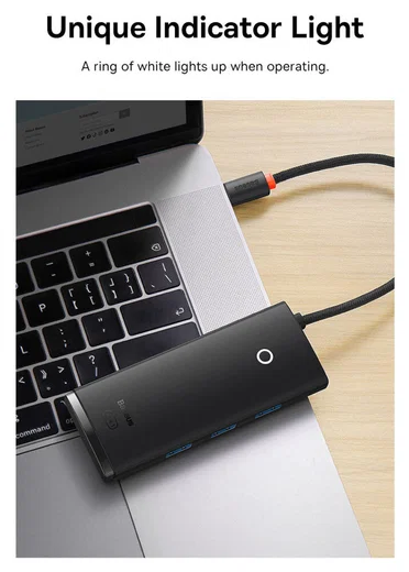 Baseus 5-in-1 USB-C Adapter USB-A 25 Centimeter Kabel Zwart afbeelding 17