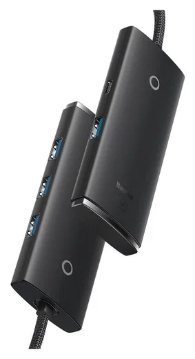 Baseus 5-in-1 USB-C Adapter USB-A 25 Centimeter Kabel Zwart afbeelding 2