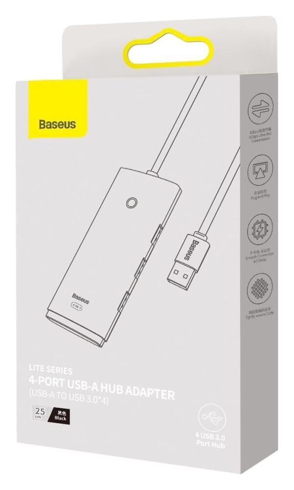 Baseus 5-in-1 USB-C Adapter USB-A 25 Centimeter Kabel Zwart afbeelding 12