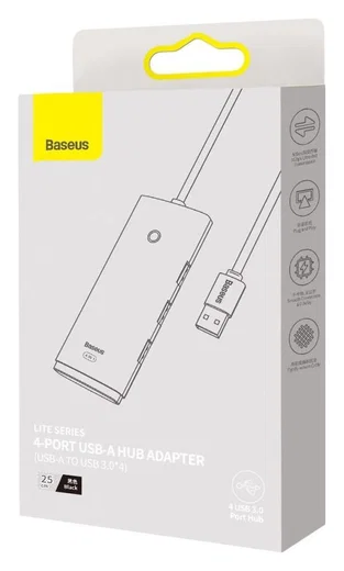 Baseus 5-in-1 USB-C Adapter USB-A 25 Centimeter Kabel Zwart afbeelding 12