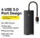 Baseus 5-in-1 USB-C Adapter USB-A 25 Centimeter Kabel Zwart afbeelding 5