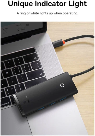 Baseus 5-in1 USB-C Adapter USB-A 2 Meter Kabel Zwart afbeelding 5