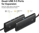 Baseus 5-in1 USB-C Adapter USB-A 2 Meter Kabel Zwart afbeelding 4