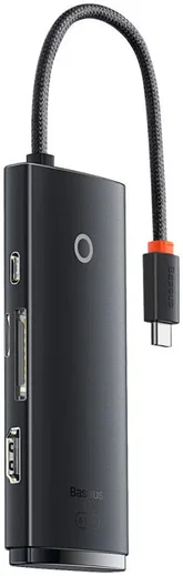 Baseus Lite 6-in-1 USB-C Hub naar HDMI/2x USB 3.0/USB-C PD/SD/TF Zwart afbeelding 2