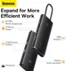 Baseus Lite 6-in-1 USB-C Hub naar HDMI/2x USB 3.0/USB-C PD/SD/TF Zwart afbeelding 5