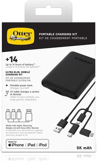 OtterBox USB-A Powerbank 5.000 mAh 10W met 3-in-1 Kabel 1M Zwart afbeelding 4