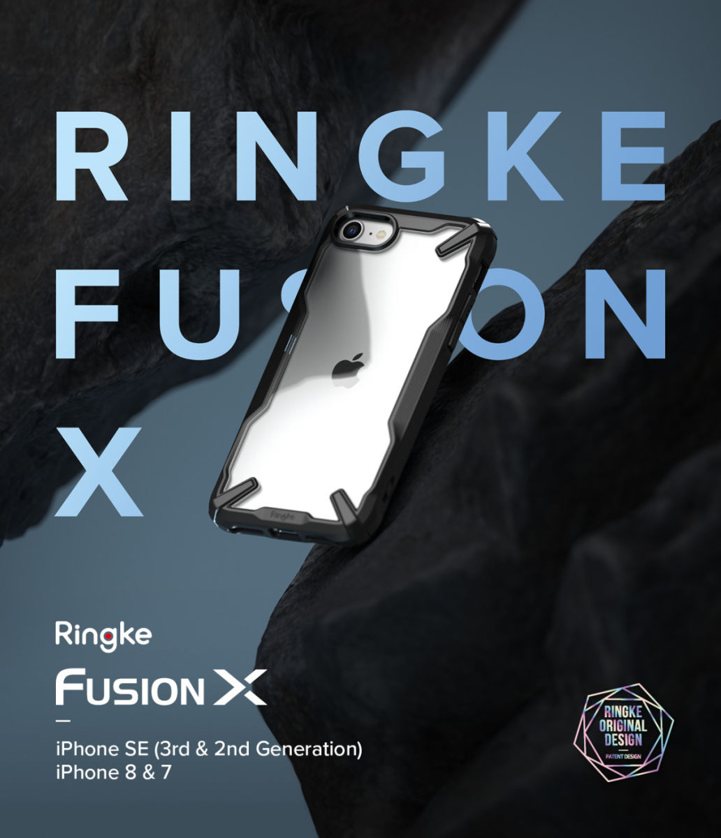 Ringke Fusion X iPhone SE (2020/2022) / 8 / 7 Hoesje Camo Zwart afbeelding 10