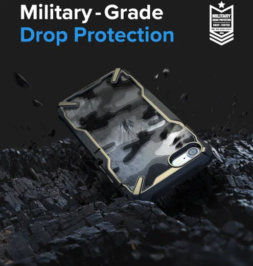Ringke Fusion X iPhone SE (2020/2022) / 8 / 7 Hoesje Camo Zwart afbeelding 3