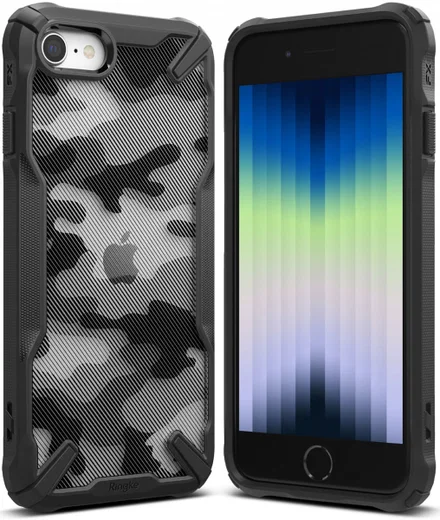 Ringke Fusion X iPhone SE (2020/2022) / 8 / 7 Hoesje Camo Zwart afbeelding 11