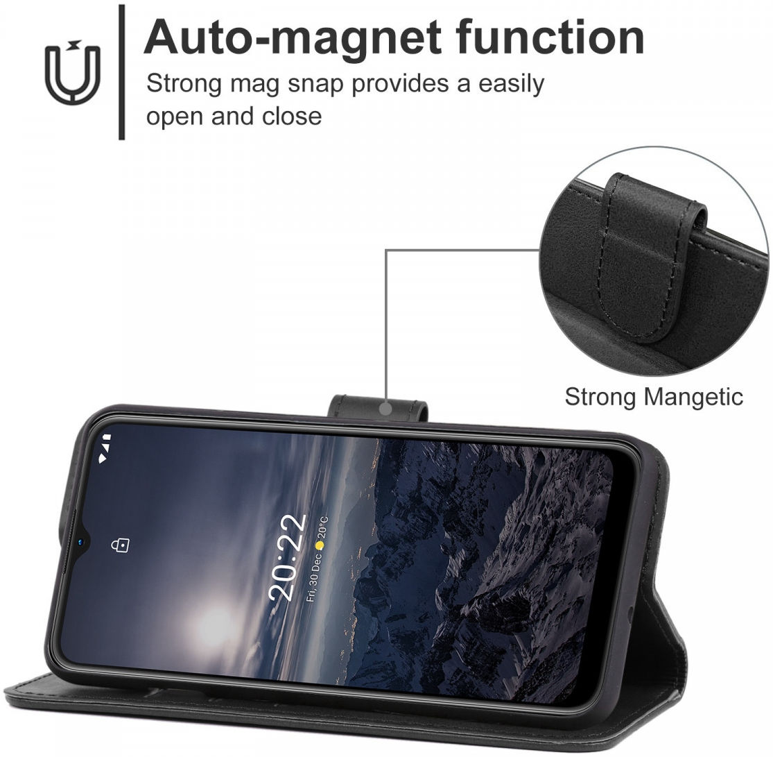 Nokia G11 / G21 Hoesje Portemonnee Wallet Book Case met Bandje Zwart afbeelding 3