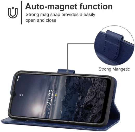 Nokia G11 / G21 Hoesje Portemonnee Wallet Book Case met Bandje Blauw afbeelding 3