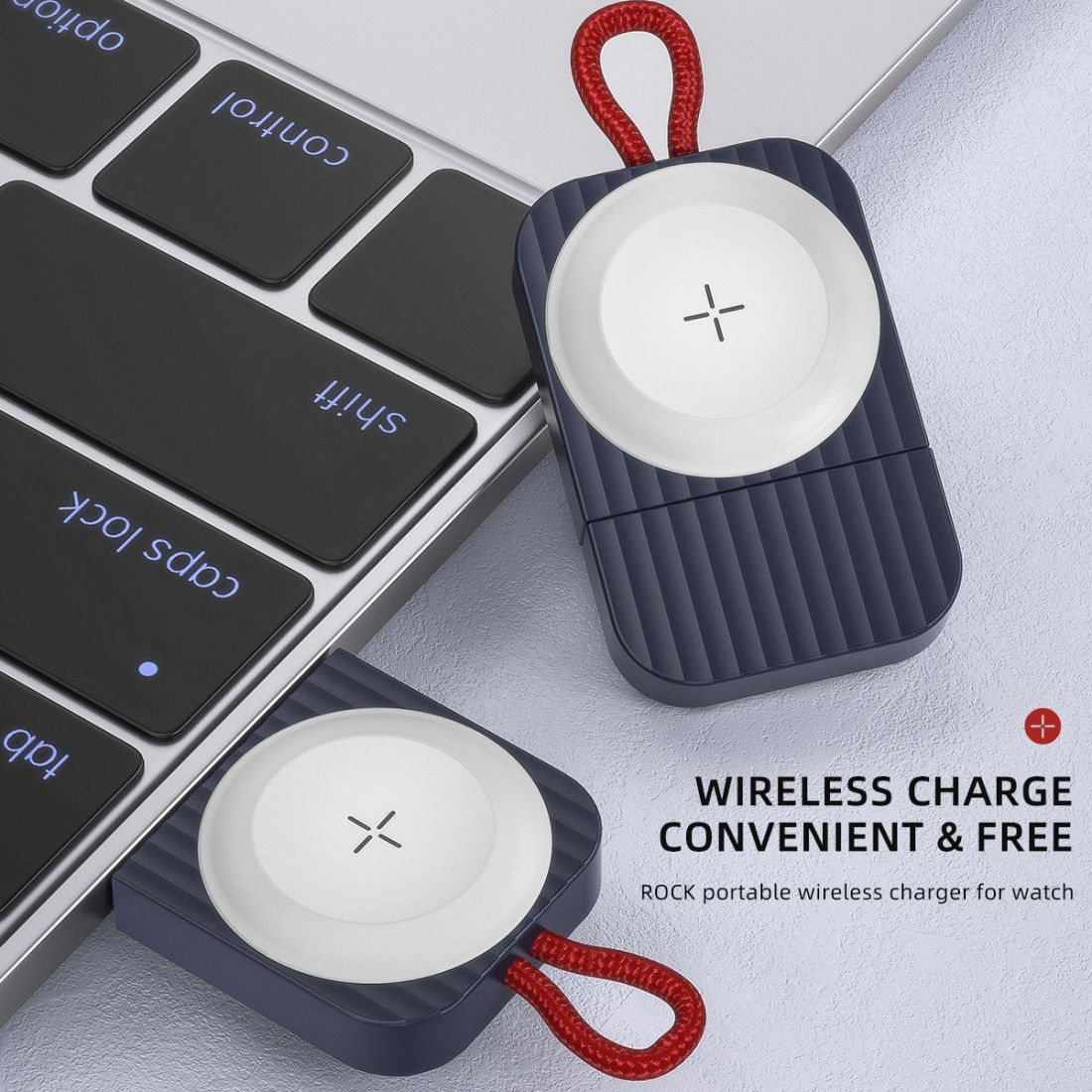 ROCK Compacte Magnetische USB-C Apple Watch Oplader 2.5W Wit afbeelding 3