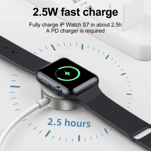 Joyroom S-IW004 Oplader voor Apple Watch Magnetic USB-C Kabel 1.2m Wit afbeelding 4