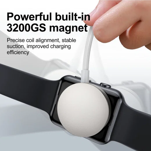 Joyroom S-IW004 Oplader voor Apple Watch Magnetic USB-C Kabel 1.2m Wit afbeelding 5