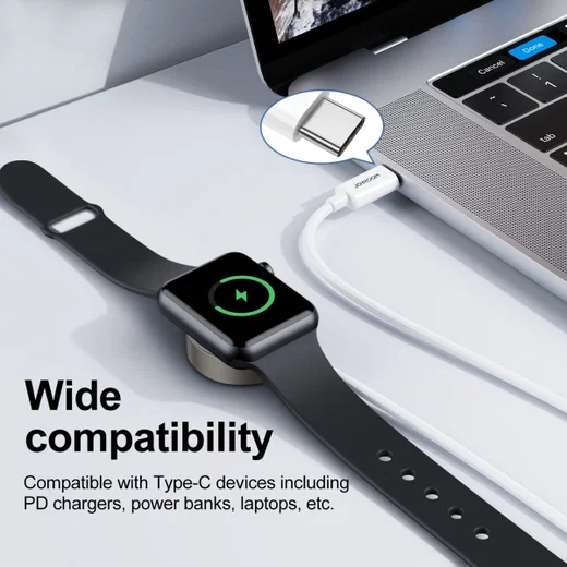 Joyroom S-IW004 Oplader voor Apple Watch Magnetic USB-C Kabel 1.2m Wit afbeelding 6