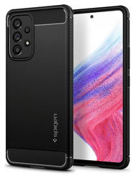 Spigen Rugged Armor Samsung Galaxy A53 Hoesje Back Cover Zwart afbeelding