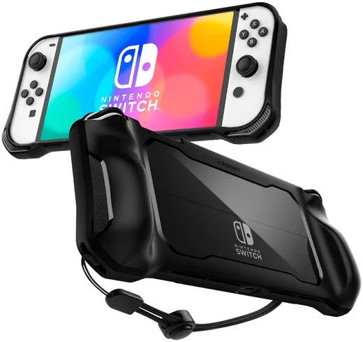 Spigen Rugged Armor Nintendo Switch OLED Hoesje Zwart afbeelding 1