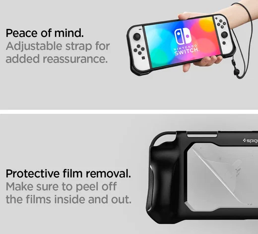 Spigen Rugged Armor Nintendo Switch OLED Hoesje Zwart afbeelding 9