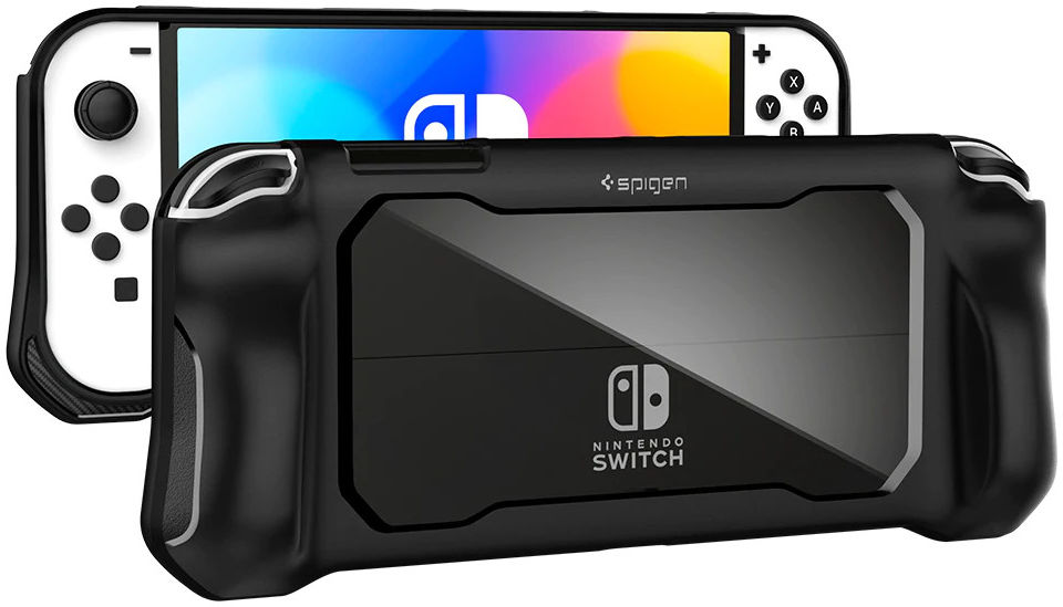 Spigen Rugged Armor Nintendo Switch OLED Hoesje Zwart afbeelding 2