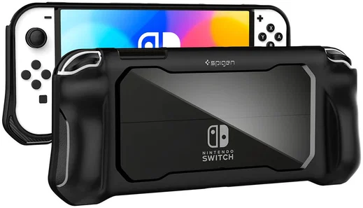 Spigen Rugged Armor Nintendo Switch OLED Hoesje Zwart afbeelding 2