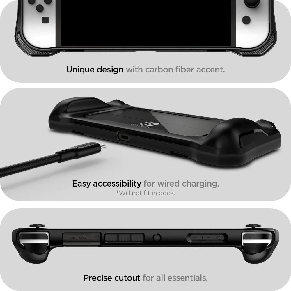 Spigen Rugged Armor Nintendo Switch OLED Hoesje Zwart afbeelding 6