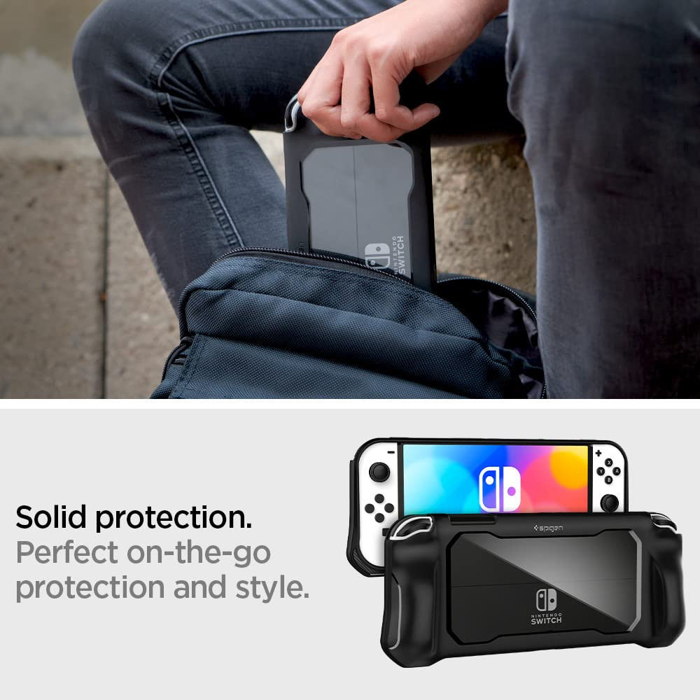 Spigen Rugged Armor Nintendo Switch OLED Hoesje Zwart afbeelding 8