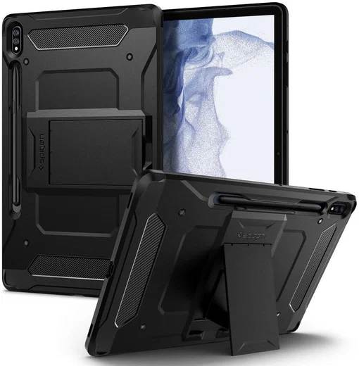 Spigen Tough Armor Pro Samsung Galaxy Tab S8+/S7+/S7 FE Hoes Gunmetal afbeelding 1