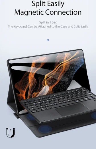 Dux Ducis Samsung Galaxy Tab S8 Ultra Hoes met Bluetooth Toetsenbord afbeelding 3