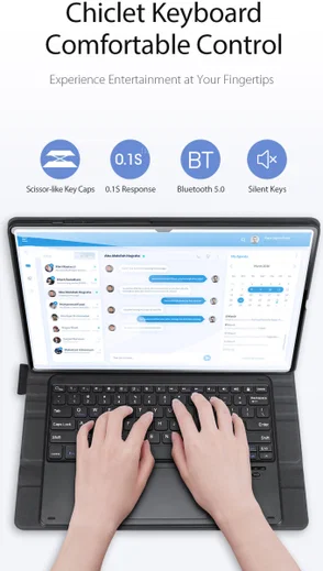 Dux Ducis Samsung Galaxy Tab S8 Ultra Hoes met Bluetooth Toetsenbord afbeelding 4