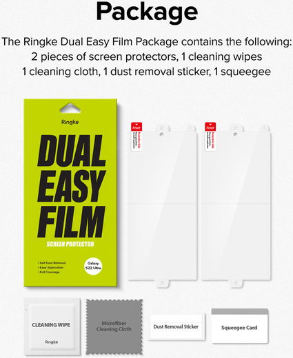 Ringke Dual Easy Film Samsung Galaxy S22 Ultra Screen Protector 2-Pack afbeelding 11