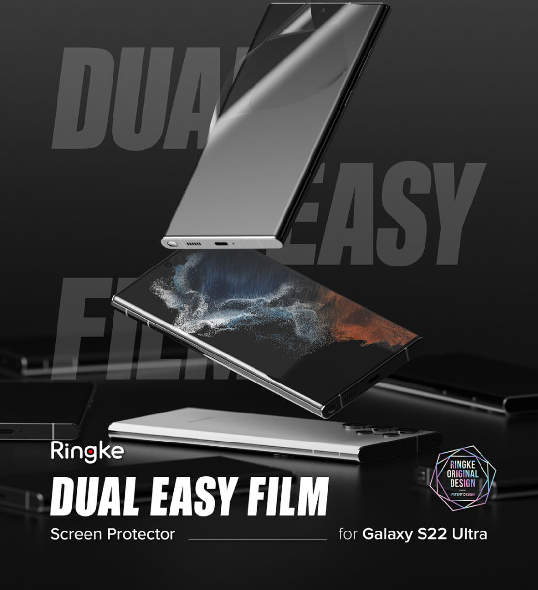 Ringke Dual Easy Film Samsung Galaxy S22 Ultra Screen Protector 2-Pack afbeelding 13