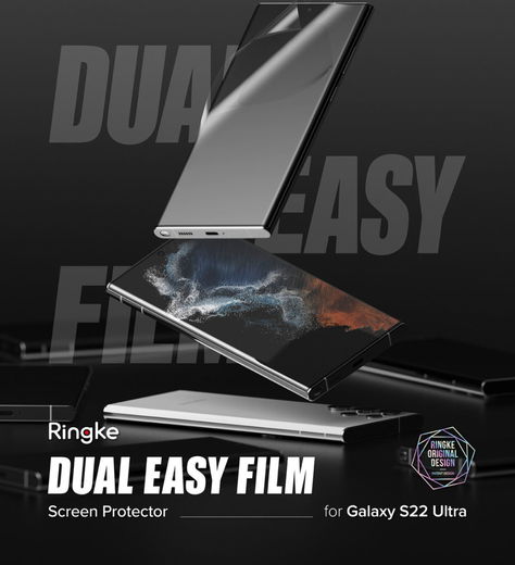 Ringke Dual Easy Film Samsung Galaxy S22 Ultra Screen Protector 2-Pack afbeelding 13