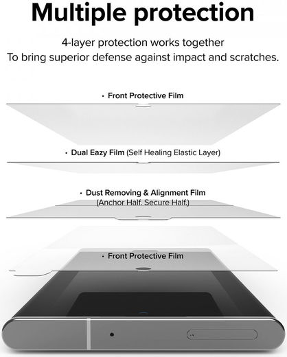 Ringke Dual Easy Film Samsung Galaxy S22 Ultra Screen Protector 2-Pack afbeelding 6